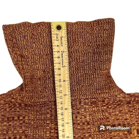 Topshop Womens Sz 6 Red Yellow Turtle Neck Long Sleeve Pullover Jumper Top - Picture 6 of 11